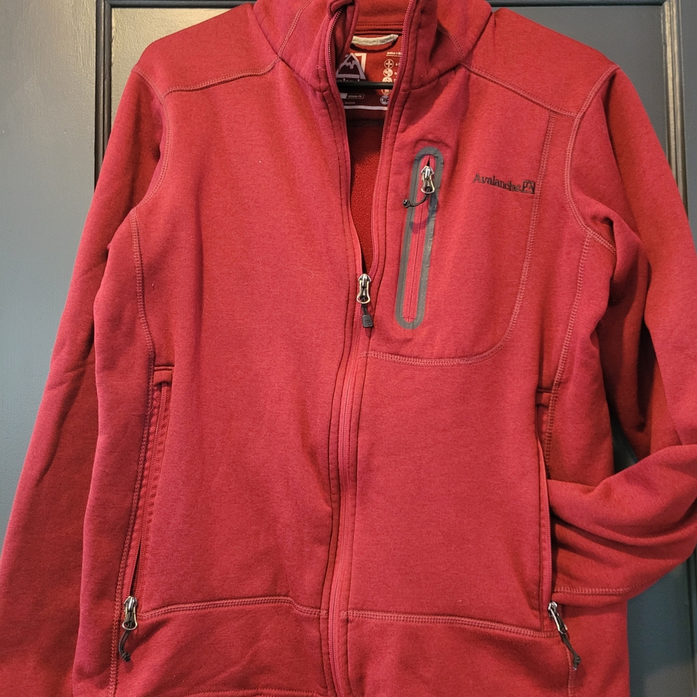 Avalanche Red Zip Up Sweater